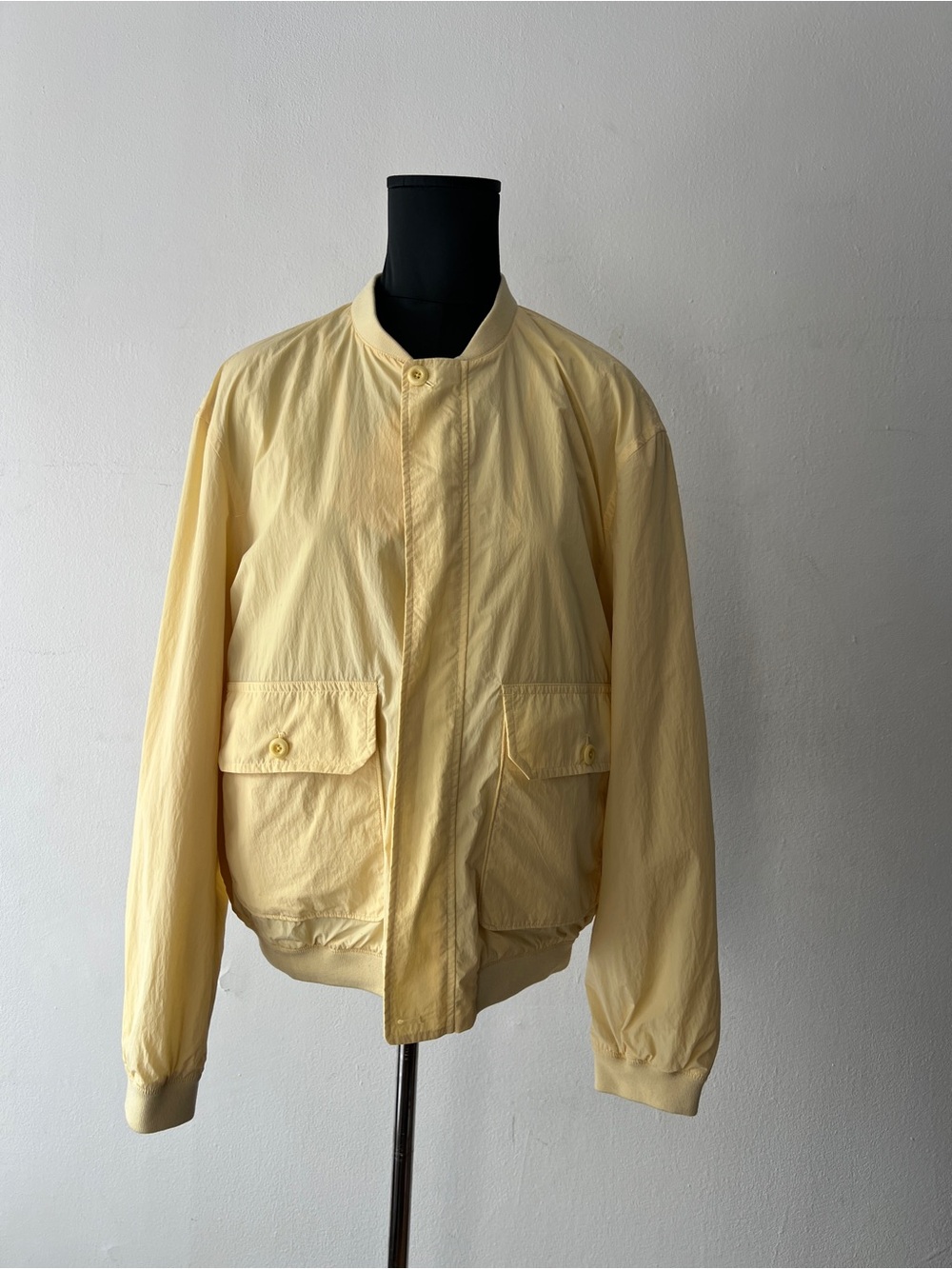 BNWT Zara Man Men’s Technical Nylon Bomber Jacket Size Medium Butter Yellow